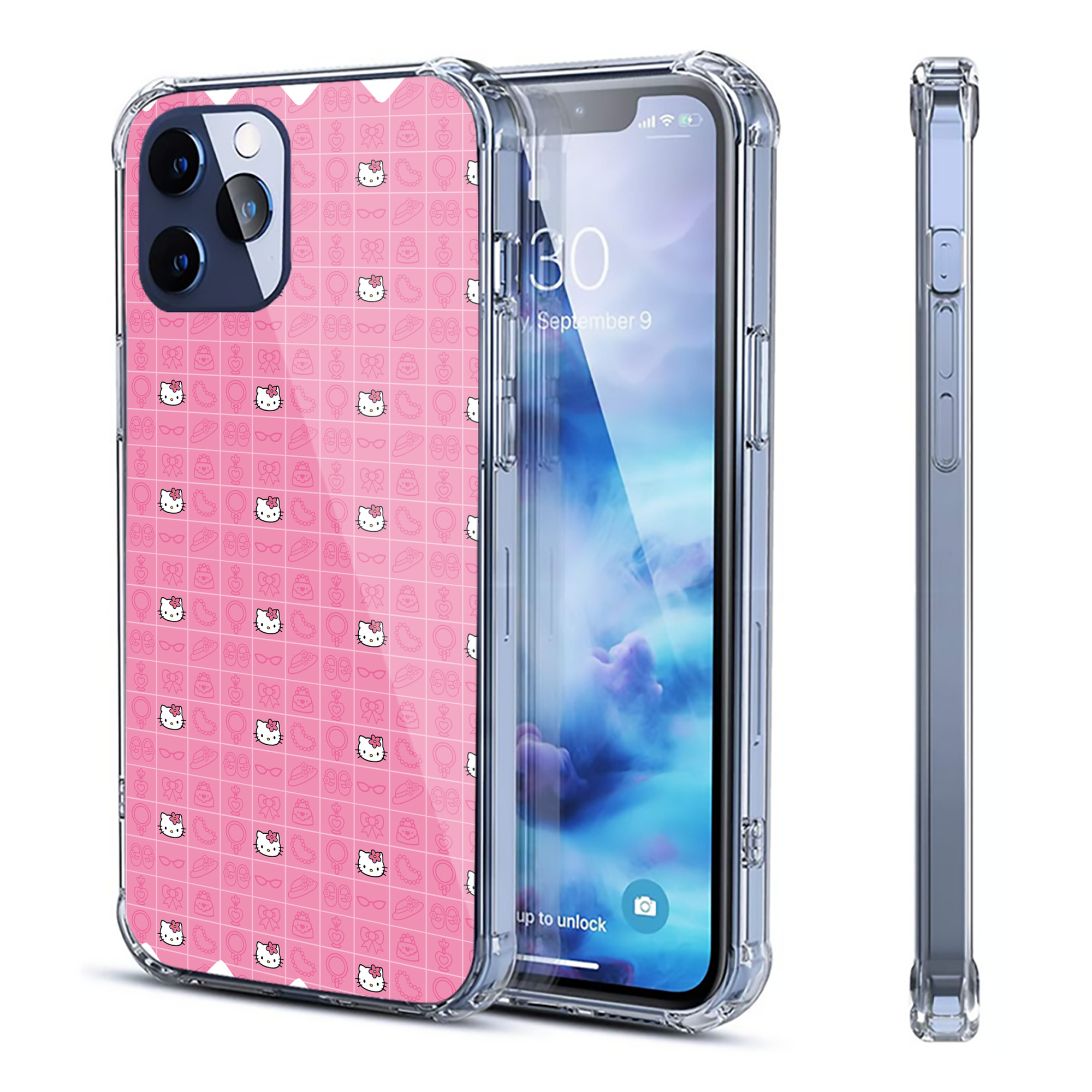 （画像用） Hello Kitty ハローキティ 【iPhone 12シリーズ対応】透明スマホケース（クリアソフトケース）